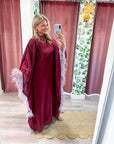 Plume Royale Cape Maxi Dress