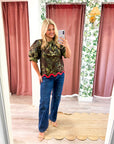 Floral Sketch Jacquard Top