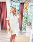 Daylight Bloom Mini Dress-White