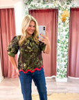 Floral Sketch Jacquard Top