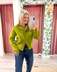 Fireside Cottage Cardigan-Light Olive