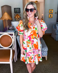 Spring Lily Button Down Mini Dress