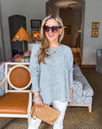 Love Luxe Knit Top-Gray