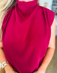 Polished Affair Top-Burgundy