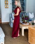 Turning Heads Maxi Dress- Wine