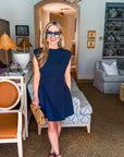 Sweet Afternoons Mini Dress-Navy