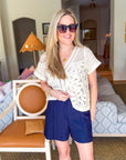The Atelier Pintuck Short-Navy