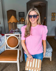 Weekend Time Knit Top-Pink