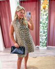 Huntress Jacquard Mini Dress-Taupe