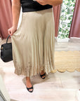 Amour Pleated Midi Skirt