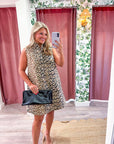 Huntress Jacquard Mini Dress-Taupe