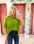 Mabel Oversized Tee-Green