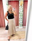 Amour Pleated Midi Skirt