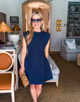 Sweet Afternoons Mini Dress-Navy