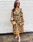 Forest Whimsy Floral Midi Dress