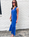 Blue Waves Maxi Dress