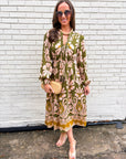Forest Whimsy Floral Midi Dress