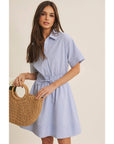 Crisp Summer Button Down Mini Dress