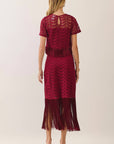 Party Ready Fringe Midi Skirt