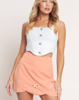 Cancun Bound Eyelet Mini Skirt