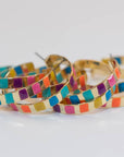 Golden Rainbow Hoop Earrings