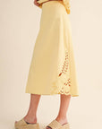 Right Feels Embroidered Skirt Set- Lemon Yellow