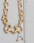 Equestrian Horse Bit Chain Link Necklace Set