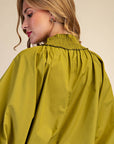 Rosamund Puff Sleeve Top-Olive