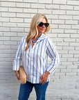 Everly Stripe Top-Blue