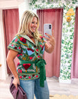 Rustic Retreat Velvet Jacket-Green