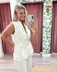 Soft Musk Eyelet Wrap Top