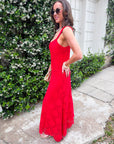 Lady in Red Maxi Dress