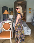 PREORDER: Sweet Spell Floral Midi Dress-Navy