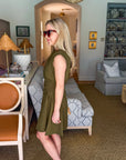Sweet Afternoons Mini Dress-Olive