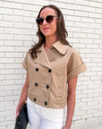 City Chic Crop Trench Top