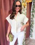 Timeless Touch Collar Top-Linen