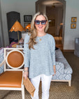 Love Luxe Knit Top-Gray