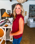 Polished Affair Top-Burgundy