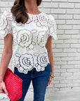 Floral Romance Eyelet Top
