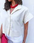 Timeless Touch Collar Top-Linen
