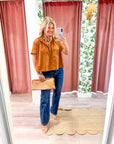 Lucille Stand Collar Top-Camel