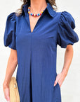 Love Story Midi Dress-Navy