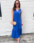 Blue Waves Maxi Dress