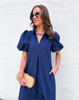 Love Story Midi Dress-Navy