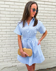 Crisp Summer Button Down Mini Dress