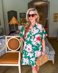 PREORDER: Tropical Paradise Floral Shirt Dress