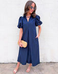 Love Story Midi Dress-Navy