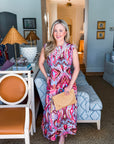 Sedonia Sunset Midi Dress-Pink/Blue