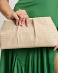 Breeze Woven Clutch-Coral