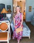 Sedonia Sunset Midi Dress-Pink/Blue